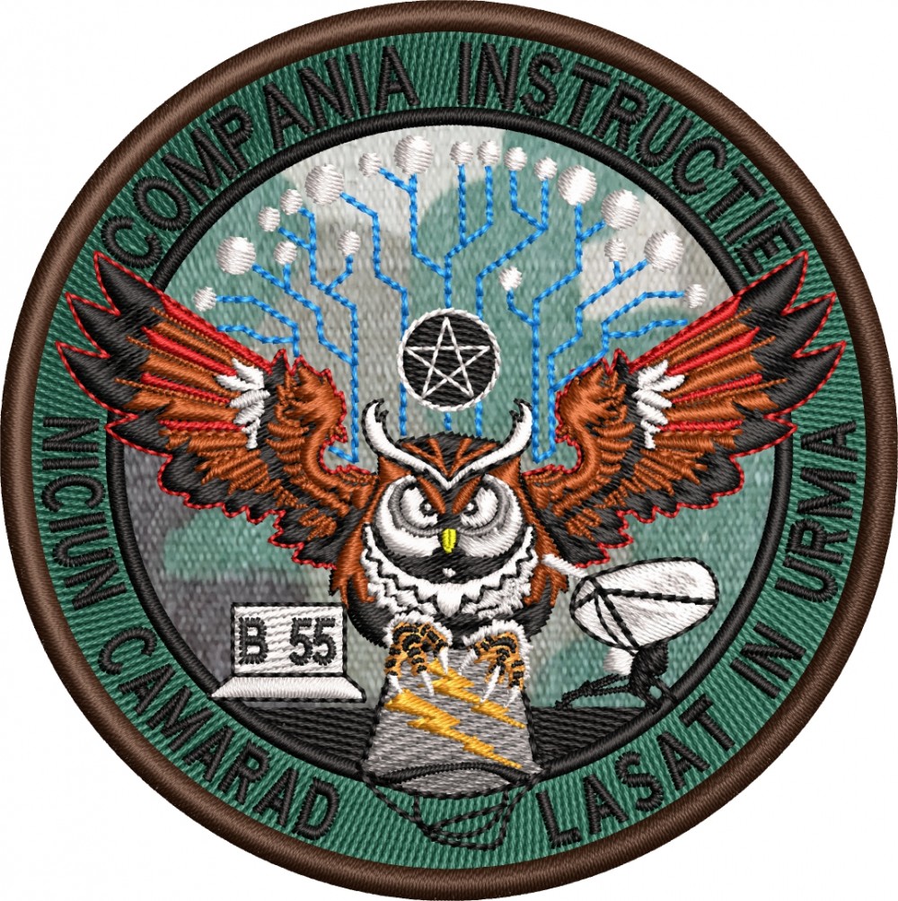 ECUSON / EMBLEMA COMPANIA INSTRUCTIE ( NICI UN CAMARAD IN URMA )